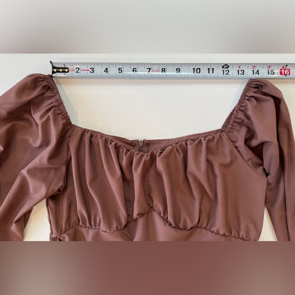New Lyaner Romper with Skirt Overlay Medium Long Sleeve Shorts Coquette - Picture 10 of 15